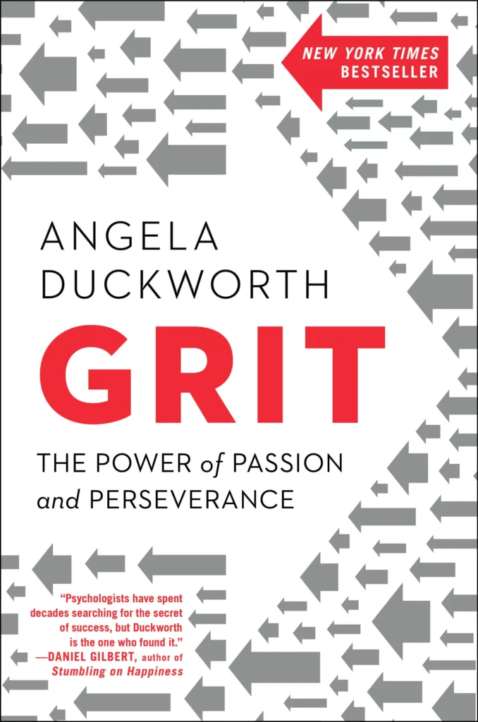The book cover of "Grit" by Angela Duckworth, a key book on the power of passion and perseverance
