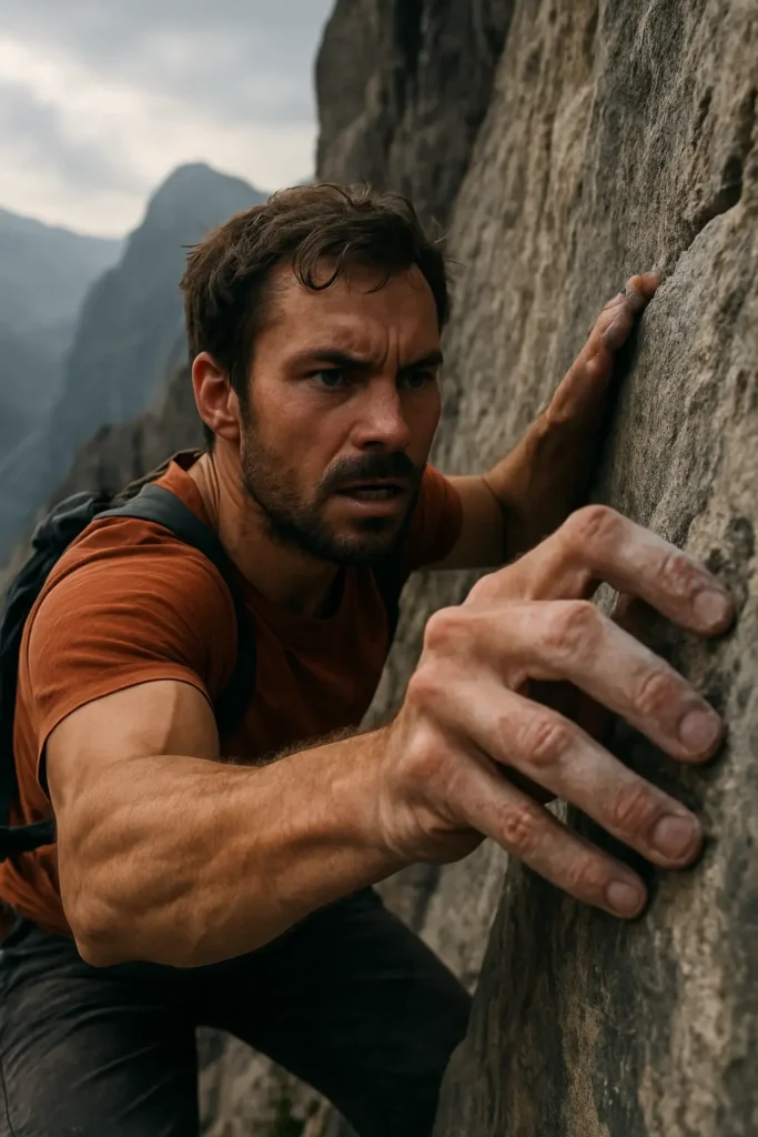 A mountain climber tackling a difficult challenge, symbolizing the emotional drive behind the HARD goals framework