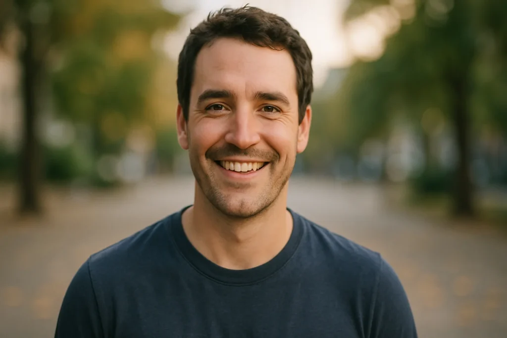 A confident and happy person, demonstrating the positive results of working on personality improvement