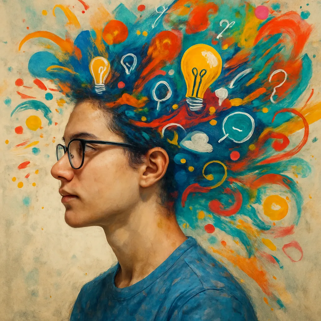 An artistic representation of a creative mind, symbolizing the Openness to Experience personality trait