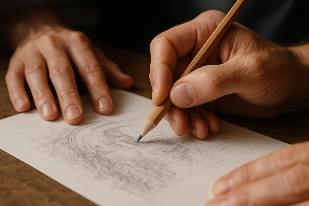 A person's hands mastering a new skill, a key focus of a skill development plan