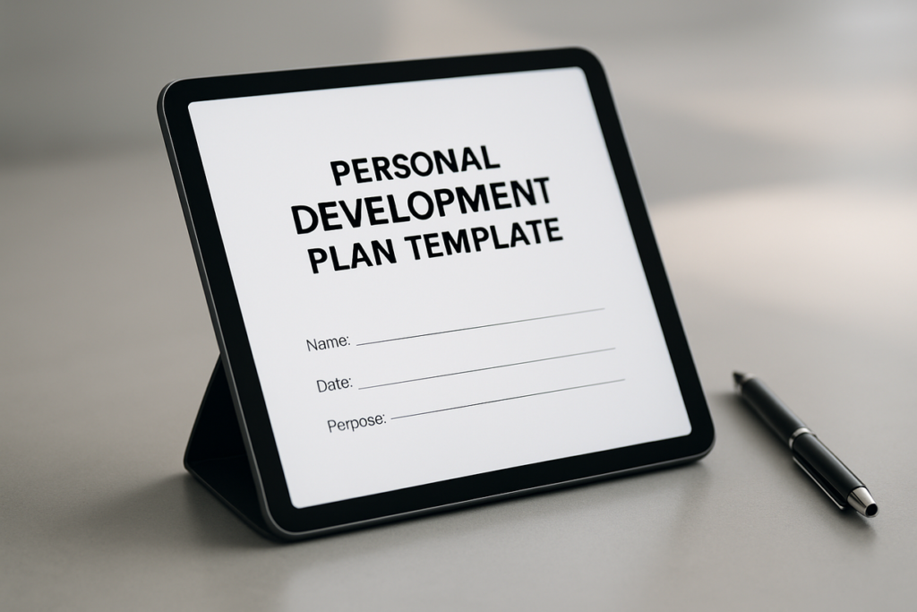 A free, fillable Personal Development Plan (PDP) template from ActionableSelf, available for download