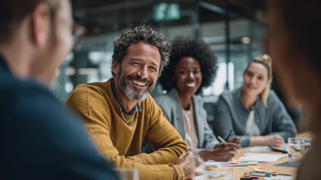 A team working together effectively, an example of Relationship Management, the fourth component of emotional intelligence