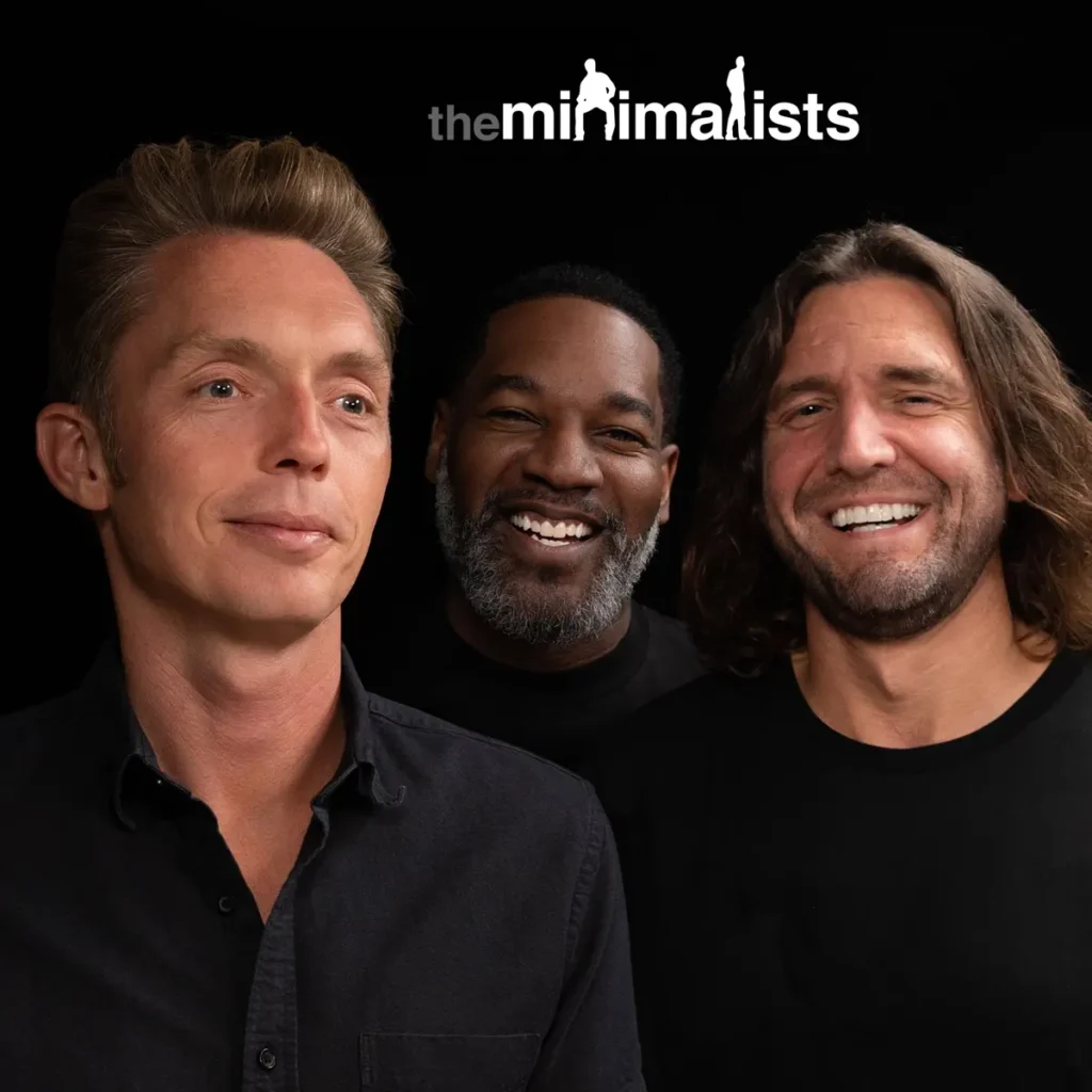 The logo for The Minimalists Podcast, a show about living intentionally with less