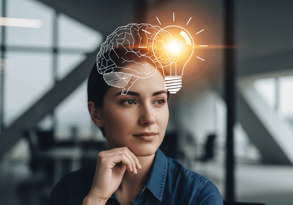 emotional-intelligence-ultimate-guide Visual representation of a person with high emotional intelligence making a calm decision.